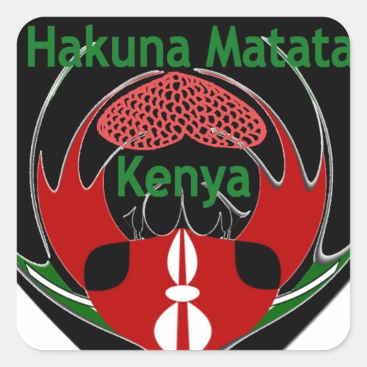 Kenia Vierkante Sticker (Voorkant)