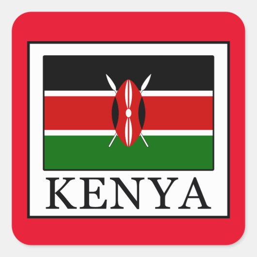 Kenia Vierkante Sticker (Voorkant)
