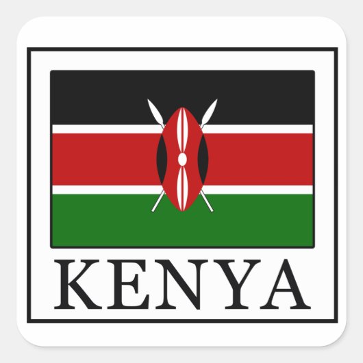 Kenia Vierkante Sticker (Voorkant)