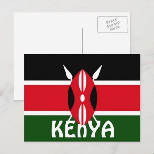 Kenia vlag briefkaart (Voorkant / Achterkant)