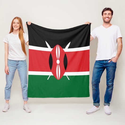 Kenia vlag fleece deken (In situ)