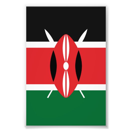 Kenia vlag foto afdruk (Voorkant)