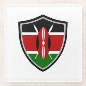 Kenia vlag glazen onderzetter (Voorkant)