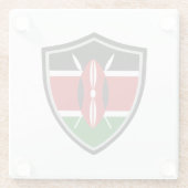 Kenia vlag glazen onderzetter (Achterkant)