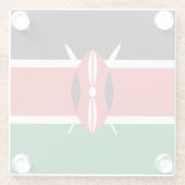 Kenia vlag glazen onderzetter (Achterkant)