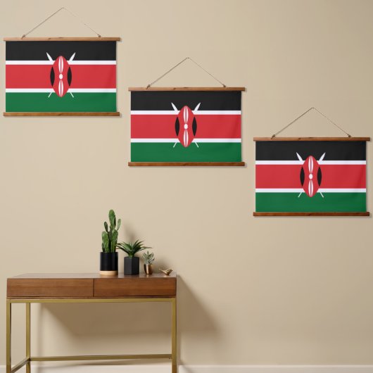 Kenia vlag hangend wandkleed (Asymmetrisch)