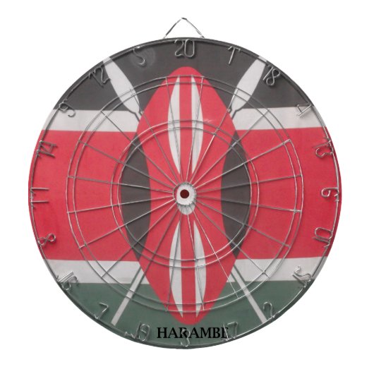 Kenia Vlag Harambe Ontwerp Dartbord (Voorkant)