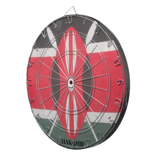 Kenia Vlag Harambe Ontwerp Dartbord (Voorkant Rechts)
