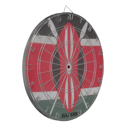 Kenia Vlag Harambe Ontwerp Dartbord (Voorkant Links)