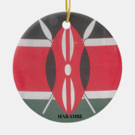  Kenia Vlag Harambe Ontwerp Keramisch Ornament