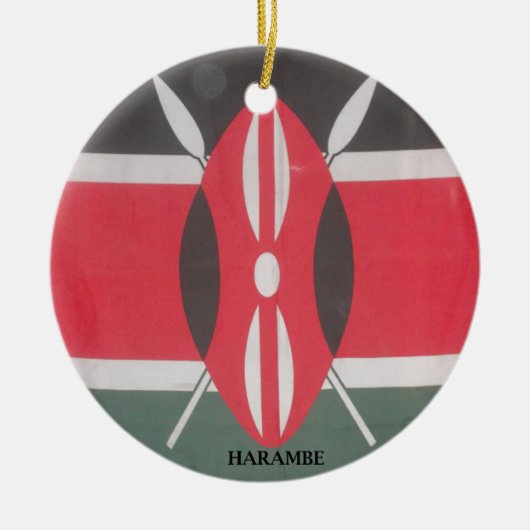  Kenia Vlag Harambe Ontwerp Keramisch Ornament (Voorkant)