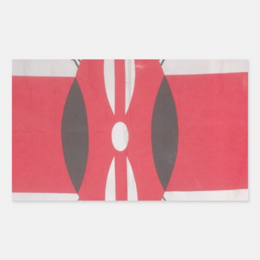  Kenia Vlag Harambe Ontwerp Rechthoekige Sticker (Voorkant)