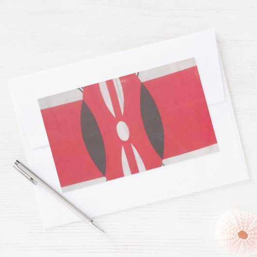  Kenia Vlag Harambe Ontwerp Rechthoekige Sticker (Envelop)