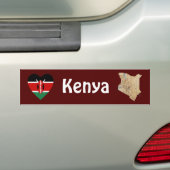 Kenia Vlag Hart + Landkaart Bumpersticker (Op auto)
