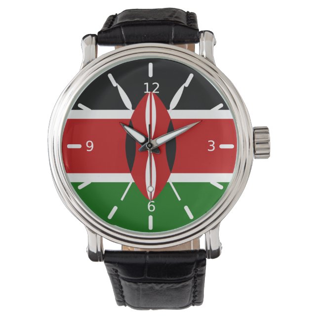 Kenia vlag horloge (Voorkant)
