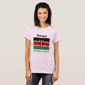 Kenia Vlag + Kaart + Tekst T-shirt (Voorkant volledig)