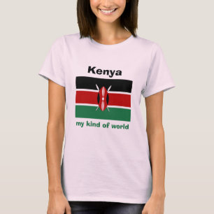 Kenia Vlag + Kaart + Tekst T-shirt