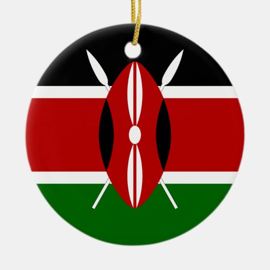 Kenia vlag keramisch ornament (Voorkant)