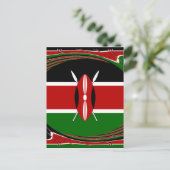 Kenia Vlag Kunst – Patriottisch & Modern Design Briefkaart (Staand voorkant)