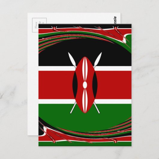 Kenia Vlag Kunst – Patriottisch & Modern Design Briefkaart (Voorkant / Achterkant)