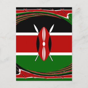 Kenia Vlag Kunst – Patriottisch & Modern Design Briefkaart