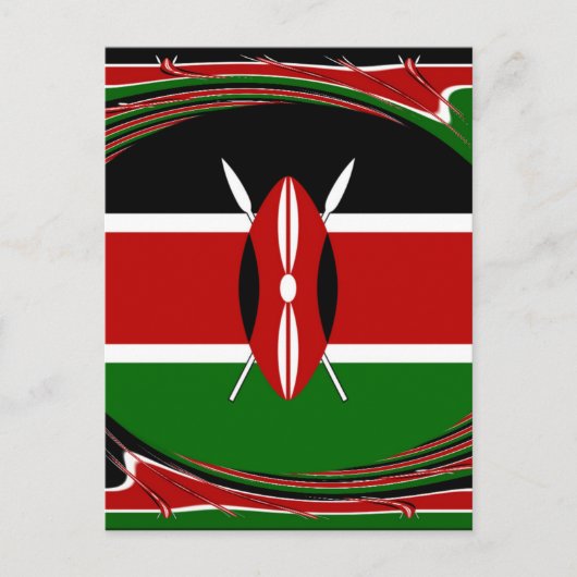 Kenia Vlag Kunst – Patriottisch & Modern Design Briefkaart (Voorkant)