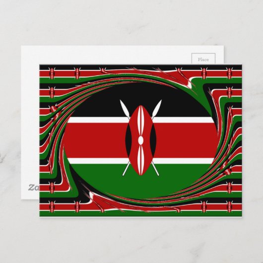 Kenia Vlag Kunst – Patriottisch & Modern Design Briefkaart (Voorkant / Achterkant)