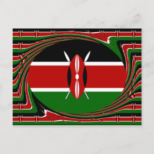 Kenia Vlag Kunst – Patriottisch & Modern Design Briefkaart