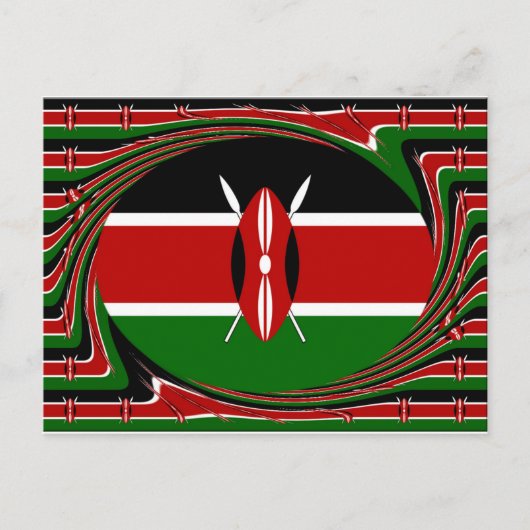 Kenia Vlag Kunst – Patriottisch & Modern Design Briefkaart (Voorkant)