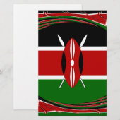 Kenia Vlag Kunst – Patriottisch & Modern Design Briefpapier (Voorkant / Achterkant)