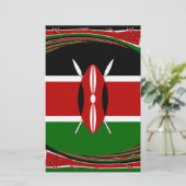 Kenia Vlag Kunst – Patriottisch & Modern Design Briefpapier (Staand voorkant)