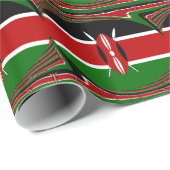 Kenia Vlag Kunst – Patriottisch & Modern Design Cadeaupapier (Rol Hoek)