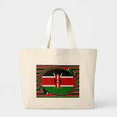 Kenia Vlag Kunst – Patriottisch & Modern Design Grote Tote Bag (Voorkant)