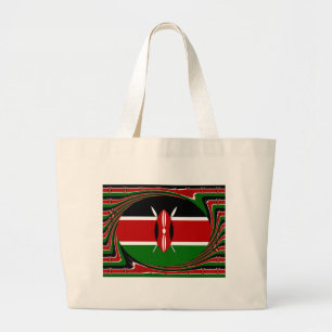 Kenia Vlag Kunst – Patriottisch & Modern Design Grote Tote Bag