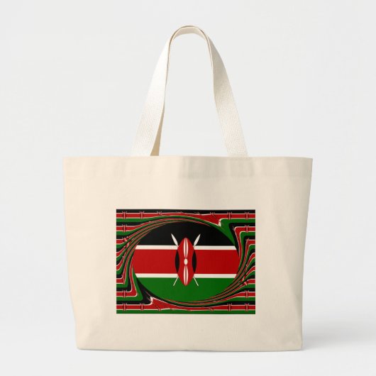 Kenia Vlag Kunst – Patriottisch & Modern Design Grote Tote Bag (Voorkant)