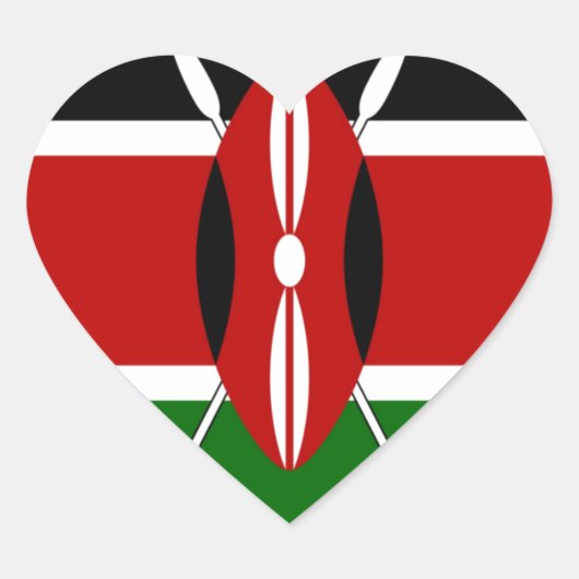Kenia Vlag Kunst – Patriottisch & Modern Design Hart Sticker (Voorkant)