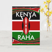 Kenia Vlag Kunst – Patriottisch & Modern Design Kaart (Gele Bloem)