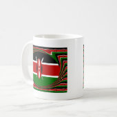 Kenia Vlag Kunst – Patriottisch & Modern Design Koffiemok (Voorkant links)