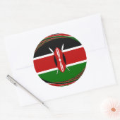 Kenia Vlag Kunst – Patriottisch & Modern Design Ronde Sticker (Envelop)
