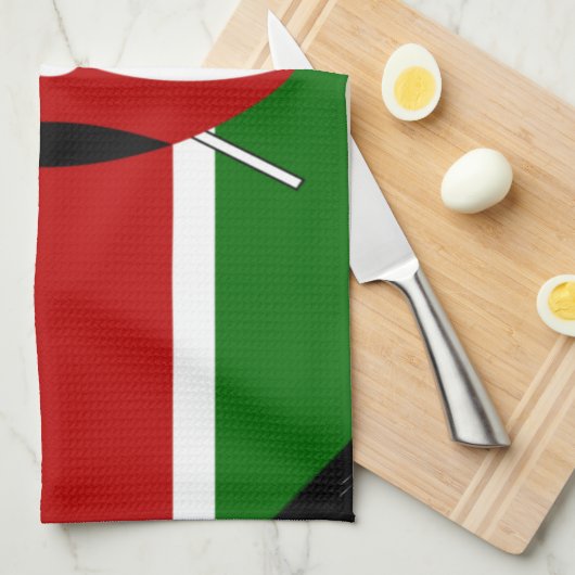 Kenia Vlag Kunst – Patriottisch & Modern Design Theedoek (Quarter Fold)