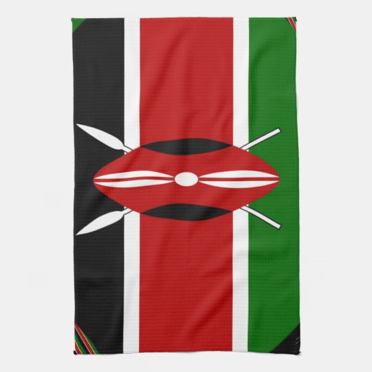 Kenia Vlag Kunst – Patriottisch & Modern Design Theedoek (Verticaal)