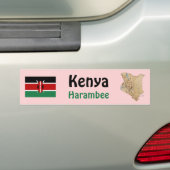 Kenia Vlag + Landkaart Bumpersticker (Op auto)