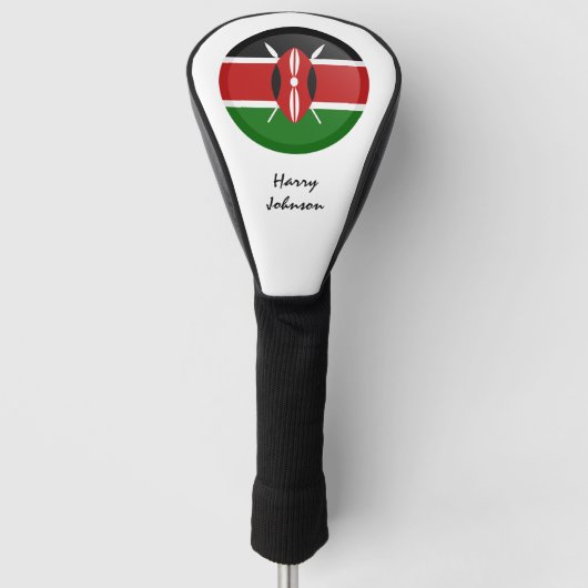 Kenia Vlag & Monogrammed Golfclubs Hoesjes Golfheadcover (Voorkant)