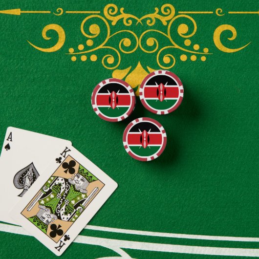 Kenia vlag poker chips (Pokertafel (Stack))