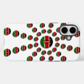 Kenia Vlag Radiaal Patroon: Patriottische Kunst & Case-Mate iPhone Case (Achterkant (horizontaal))