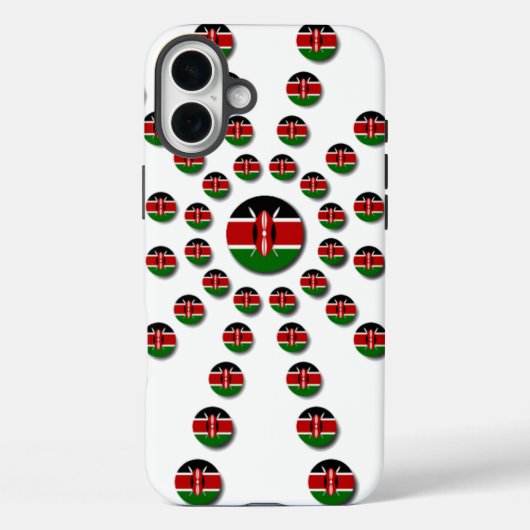 Kenia Vlag Radiaal Patroon: Patriottische Kunst & Case-Mate iPhone Case (Achterkant)