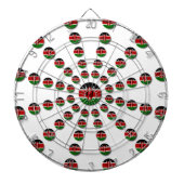 Kenia Vlag Radiaal Patroon: Patriottische Kunst &  Dartbord (Voorkant)