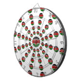 Kenia Vlag Radiaal Patroon: Patriottische Kunst &  Dartbord (Voorkant Rechts)