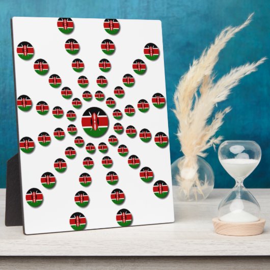 Kenia Vlag Radiaal Patroon: Patriottische Kunst &  Fotoplaat (Zijkant)