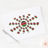 Kenia Vlag Radiaal Patroon: Patriottische Kunst & Ovale Sticker (Envelop)